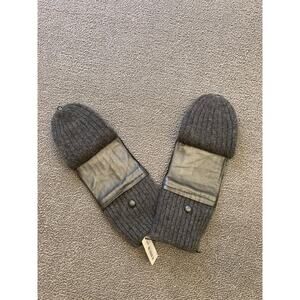 Carolina Amato Women's M/L Gray Convertible Cashmere Wool Blend Mittens NWT